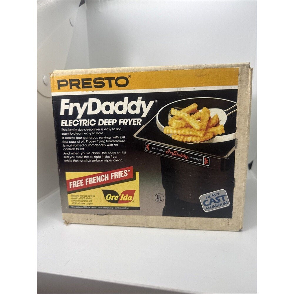 NEW VINTAGE PRESTO ELECTRIC DEEP FRYER 05420 FOUR CUP AUTO TEMP NON STICK
